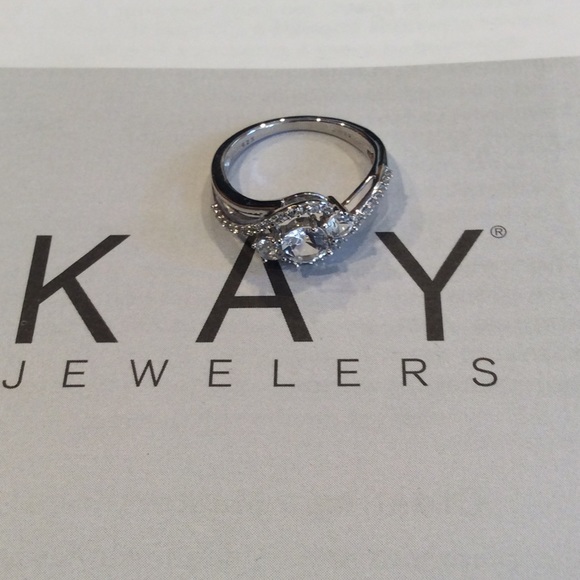 LAST ONE - Kay Jewelers White Sapphire Ring - Picture 5 of 8